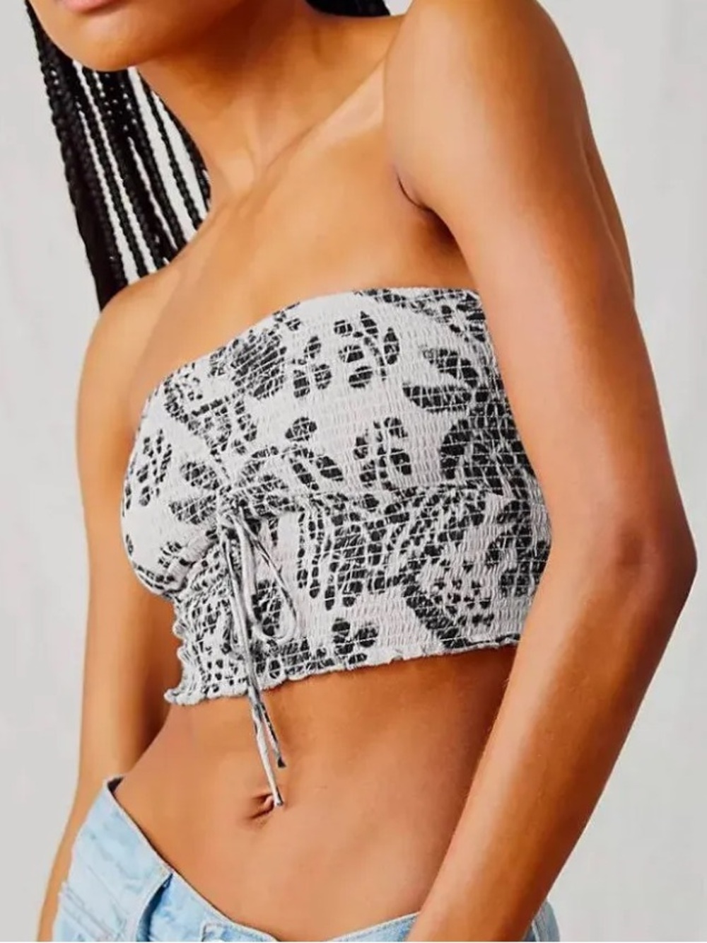 FP One Maia Smocked Convertible Bandeau Crop Top